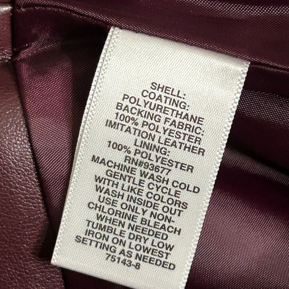 New Liz Claiborne Women's Burgundy Faux Leather Skirt Holidays Size‎ 12